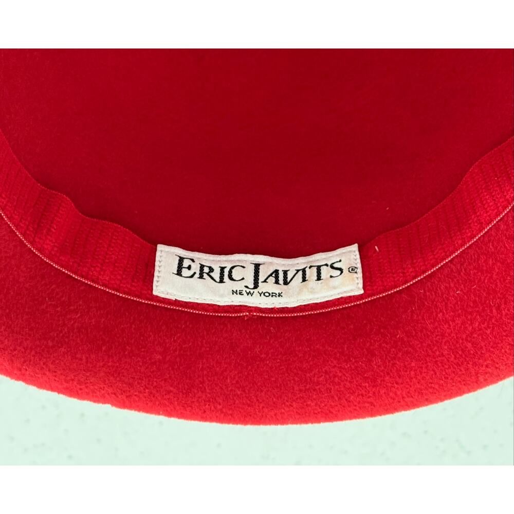 Eric Javits NOS Red Felt Cloche Hat | 1999 | Includes Sunglasses Pictured - Picture 3 of 7